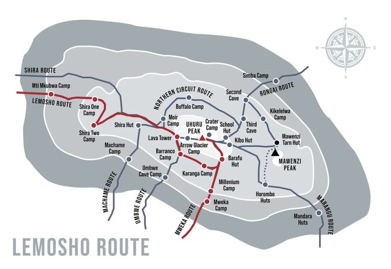 Lemosho-Route-Map