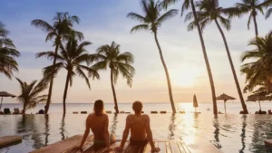 Couple watching sunset on a Tanzania private safar zanzibari – Glitzy Safaris