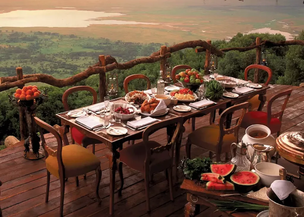 Ngorongoro Crater private safari lodge exterior caldera view Tanzani