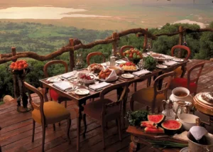 Ngorongoro Crater private safari lodge exterior caldera view Tanzani